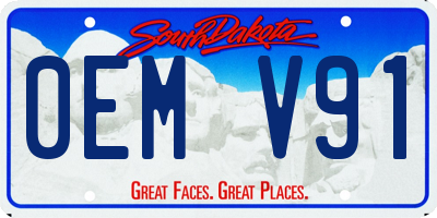 SD license plate 0EMV91