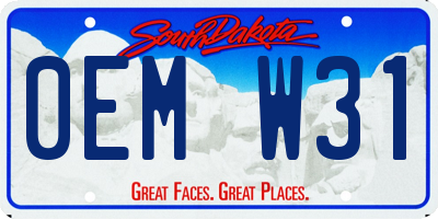 SD license plate 0EMW31