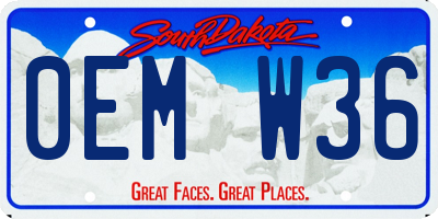 SD license plate 0EMW36