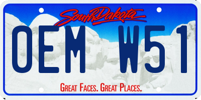 SD license plate 0EMW51