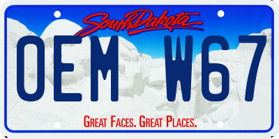 SD license plate 0EMW67