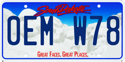 SD license plate 0EMW78
