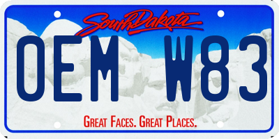 SD license plate 0EMW83