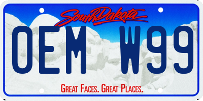 SD license plate 0EMW99