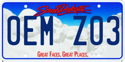 SD license plate 0EMZ03