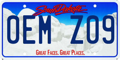 SD license plate 0EMZ09