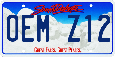 SD license plate 0EMZ12