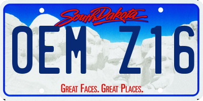 SD license plate 0EMZ16