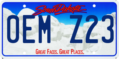 SD license plate 0EMZ23