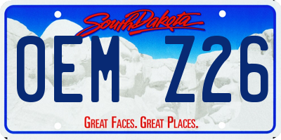 SD license plate 0EMZ26