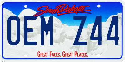 SD license plate 0EMZ44