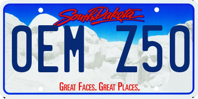SD license plate 0EMZ50