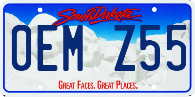 SD license plate 0EMZ55