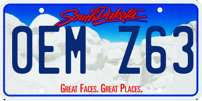 SD license plate 0EMZ63