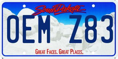 SD license plate 0EMZ83