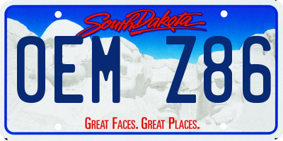 SD license plate 0EMZ86
