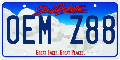 SD license plate 0EMZ88