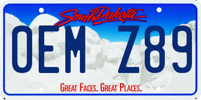 SD license plate 0EMZ89