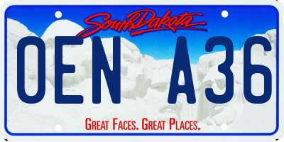 SD license plate 0ENA36