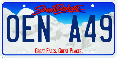 SD license plate 0ENA49