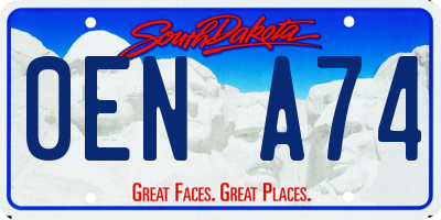 SD license plate 0ENA74