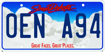SD license plate 0ENA94