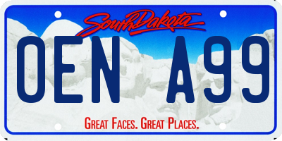 SD license plate 0ENA99