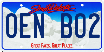 SD license plate 0ENB02