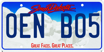 SD license plate 0ENB05