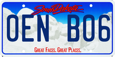 SD license plate 0ENB06