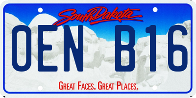 SD license plate 0ENB16