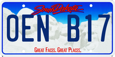 SD license plate 0ENB17