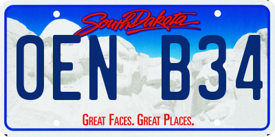 SD license plate 0ENB34