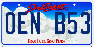SD license plate 0ENB53