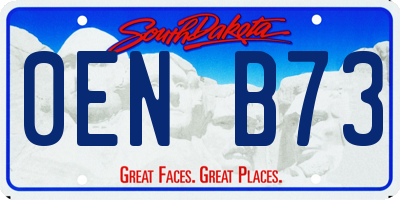 SD license plate 0ENB73