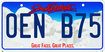 SD license plate 0ENB75