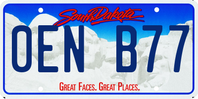 SD license plate 0ENB77
