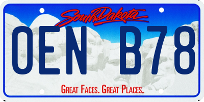 SD license plate 0ENB78