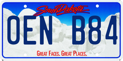 SD license plate 0ENB84