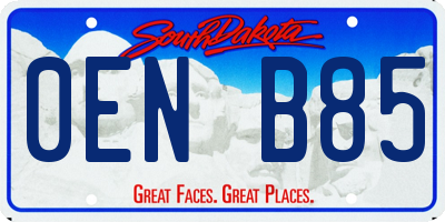 SD license plate 0ENB85