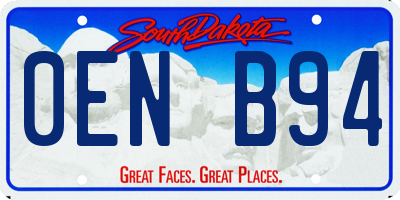SD license plate 0ENB94