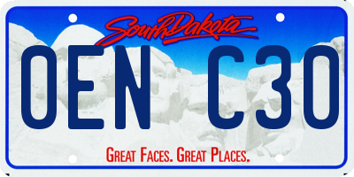 SD license plate 0ENC30
