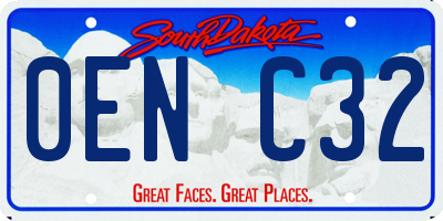 SD license plate 0ENC32