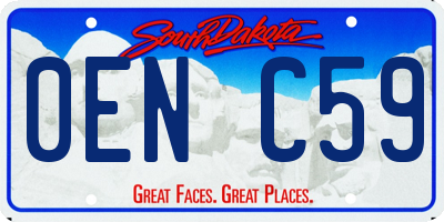 SD license plate 0ENC59