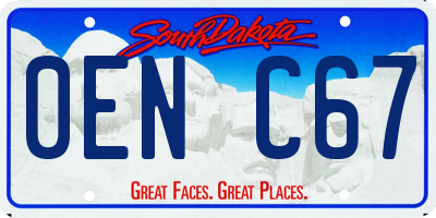 SD license plate 0ENC67