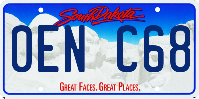 SD license plate 0ENC68