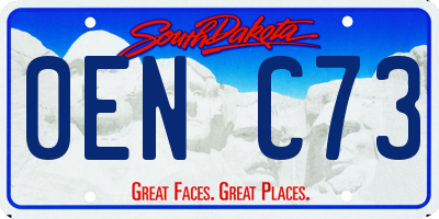 SD license plate 0ENC73