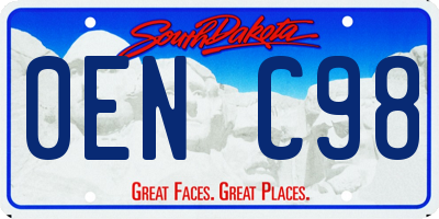 SD license plate 0ENC98