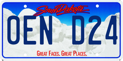 SD license plate 0END24
