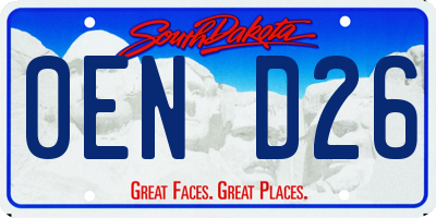 SD license plate 0END26